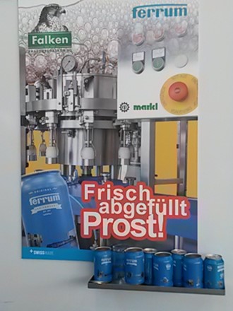 Plakat einer Dosenfüllmaschine